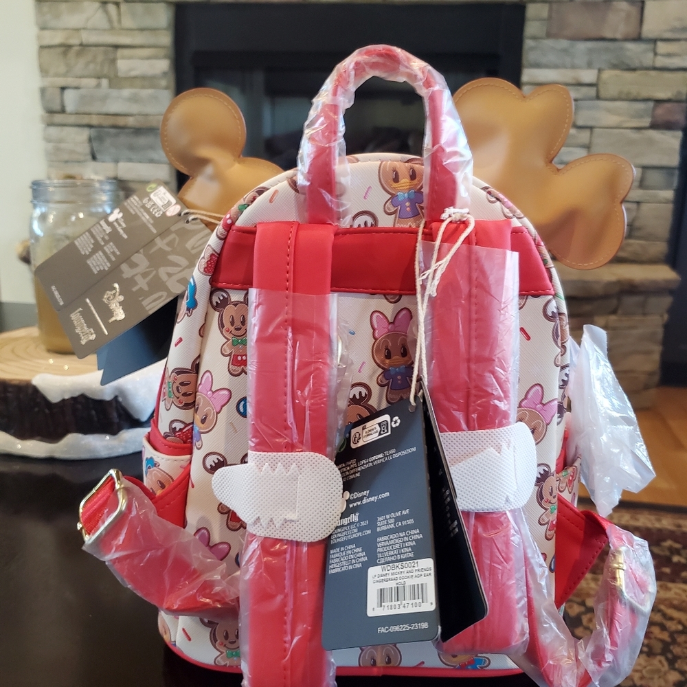 Mickey and Minnie Gingerbread Loungefly Backpack-NWT - Picture 3 of 8